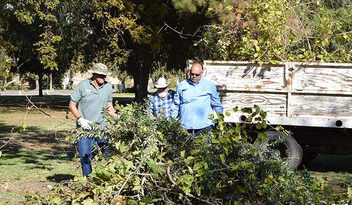 Volunteers in the park.